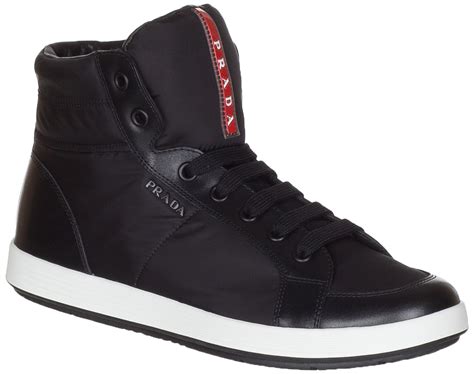 prada mens black sneakers|prada high top sneakers men.